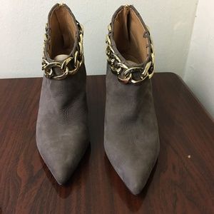 Nine West leather grey ankle booties sz 7.5M